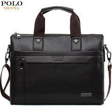 Load image into Gallery viewer, VICUNA POLO Top Sell Fashion Simple Dot Famous Brand Business Men Briefcase Bag Leather Laptop Bag Casual Man Bag Shoulder bags