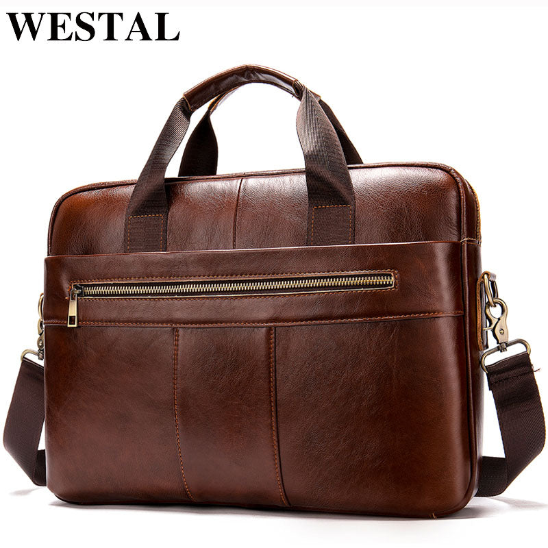 WESTAL High Quality Genuine Leather Multi-purpose Laptop Bags